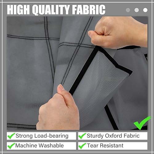 Windyun 2 Pcs 70 Large over The Door Shoe Organizer Hanging Shoe Rack for Closet Holder Gray Mesh Pockets Back to School Behind Door Hanger Storage Nonslip for Home Room School Dorm, Each 35 Pockets - color: Black in Gray
