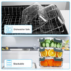 VERONES 5 Pack 36 OZ Glass Meal Prep Containers, Airtight Glass Lunch Containers Set, Glass Food Storage Containers with Lids,Exclusive of BPA, for Microwave, Oven, Freezer & Dishwasher Friendly,Grey - color: Grey