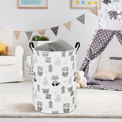 FANKANG Storage Basket, Nursery Hamper Canvas Laundry Basket Foldable with Waterproof PE Coating Large Storage Baskets for Kids Boys and Girls, Office, Bedroom, Clothes,Toys(Animal) - color: Animal