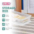 Sterilite 18 Pack Storage Box, 41 Quart Stackable Tote, Clear Plastic Container with Secure Snapping Lids for Home and Office Organization, White - size: 41 Quart, style: 18