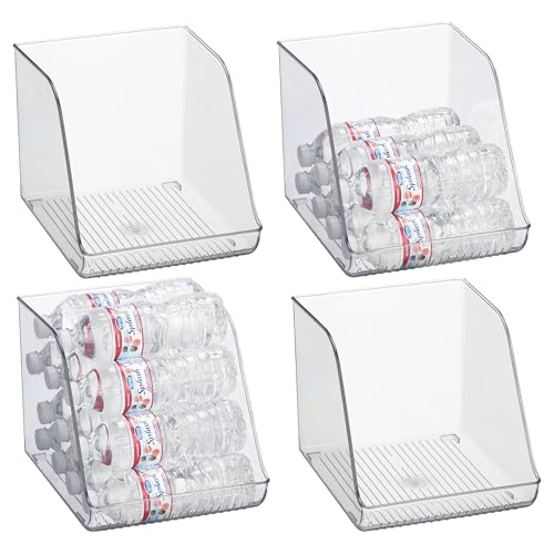 iDesign Plastic Water Bottle Organizer for Fridge, Clear Bottle Holder for Kitchen and Pantry, 4-Pack - style: Pack of 4- Tall