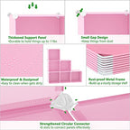 C&AHOME Cube Storage Organizer, 6-Cube Shelves Units, Closet Cabinet, DIY Plastic Modular Book Shelf, Ideal for Bedroom, Living Room, Office, 36.6" L x 12.4" W x 36.6" H Pink UPCS06P - color: Pink
