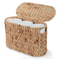 YANGQIHOME Toilet Paper Storage, Water Hyacinth Toilet Paper Storage with Lid, Papers Container for up to 6 Mega Rolls, Bathroom Basket Organizer - size: 6 Rolls
