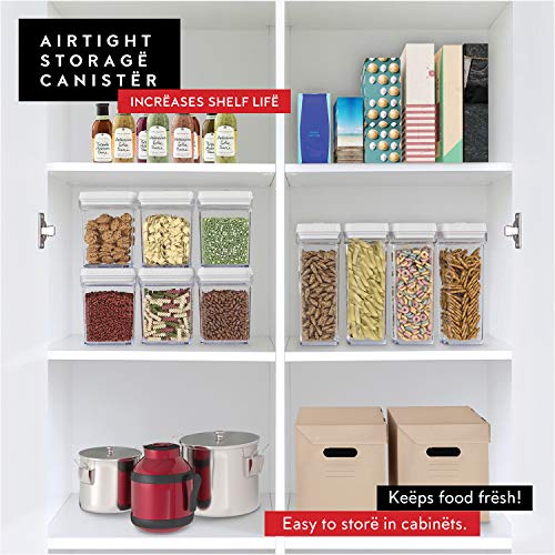 DWËLLZA KITCHEN Airtight Food Storage Containers with White Lids 1.7L - 4 Pc Air Tight Pantry Storage Containers Clear Kitchen Organization and Storage Set BPA-Free - Keeps your Food Fresh & Dry - color: 02 - 1.4 Liters (Set of 4)
