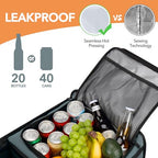 HEYTRIP Large Trunk Organizer With Built-in Leakproof Cooler Bag, 2 Tie-Down Straps, 4 Removable Dividers, Foldable Cover, Built with 2mm PE Board, Gray - color: Gray