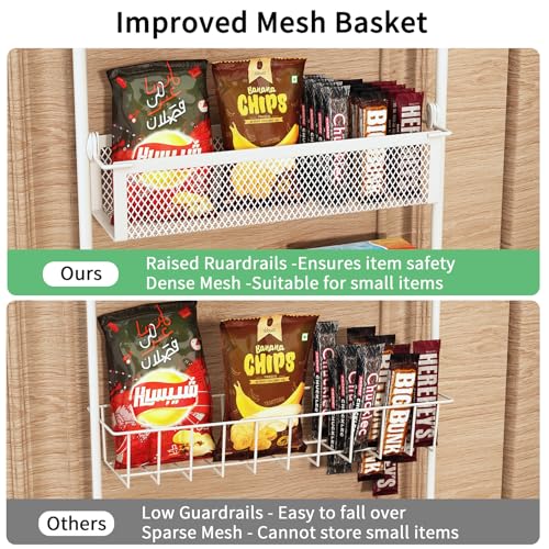 Over the Door Pantry Organizer, 6-Tier Pantry Door Organization and Storage, Over the Door Spice Rack, Home & Kitchen Storage Shelves for Cabinet, White - color: White, size: 16.5"W 6-Tier