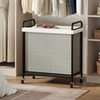 WOWLIVE Laundry Hamper 2 Section, 100L Rolling Laundry Basket with wheels and Removable Liner Bag, Double Laundry Sorter with Metal Handle, Clothes Hamper for Laundry Room, Bathroom and Dorm, Beige - size: 2-Section