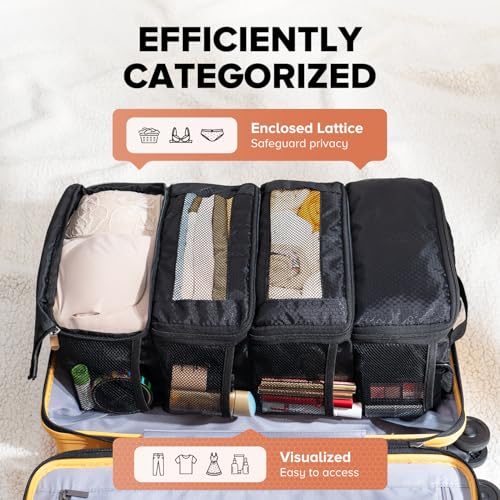 Suitcase Organizer, Travel Luggage Organizer Hanging Shelves Packing Cube Closet/Collapsible Portable Travel Organizer for Carry-on - color: Carbon-S-4 Tier, size: Small