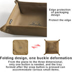 OULIGET Outdoor Folding Home Desktop Storage Tray,Jewelry Fast Folding Storage Tray,Outdoor Camping Canvas Trays,1 Piece，Khaki