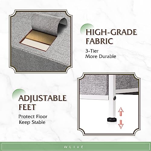 WLIVE Dresser for Bedroom with 5 Drawers, Wide Bedroom Dressers with Drawer Organizers, Chest of Drawers, Fabric Dresser for Living Room, Closet, Hallway, Light Grey - color: Light Grey