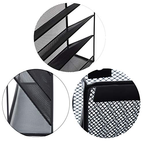 EASEPRES Hanging File Holder Organizer, 6 Tier Mesh Metal Wall Mount Document Letter Tray Organizer for Office Home, Black - color: Black, size: 5Tier