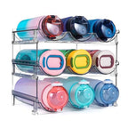 spospo Water Bottle Organizer for Cabinet, 3 Pack Water Bottle Organization and Storage Shelf, Plastic Water Bottle Holder Rack for Fridge, Kitchen, Desktop - size: 3 Pack