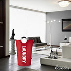Caroeas 100L Laundry Basket,Large Laundry Hamper, Laundry Bag with Padded Handles, Clothes Hamper Stands Up Well, Collapsible Free Standing Easy Storage Washing Bin (Red,100L) - color: Red, size: 100L