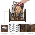 YINMIT Magazine Holder, Magazine Rack for Desktop and Home Office, Farmhouse File Storage Basket for Letters, Magazines, Books, Newspapers (Small) - size: Small