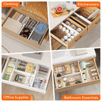 Lifewit 5 Pack 4" High Drawer Dividers 34-56cm/13.5-22" Adjustable Drawer Organizer for Clothes/Utensils, Expandable Drawer Separator in Dresser/Kitchen/Bedroom/Office Organization & Storage White - size: 4"H, 13.5-22"L