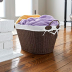 Household Essentials Paper Rope Woven Oval Laundry Basket, Brown - color: Brown Paper Rope