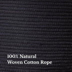 Luxury Little Extra Large Nursery Storage Basket, 22 x 22 x 14 inches - 100% Cotton Rope Baskets with Handles, Blanket Basket for Toys, Blankets & Pillows - Inner Black - color: Pure Black