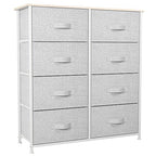 YITAHOME 8 Drawers Dresser - Fabric Storage Tower, Organizer Unit for Bedroom, Living Room & Closets - Sturdy Steel Frame, Easy Pull Fabric Bins & Wooden Top - color: Light Grey(new 2025)