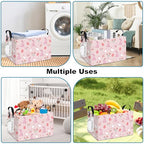 FANKANG Storage Bins,Nursery Hamper Canvas Laundry Basket Foldable with Waterproof PE Coating Storage Baskets for Boys and Girls, Office, Bedroom, Clothes,Toys(Rec-Rabbit ） - color: Rec-Rabbit