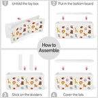 Extra Large Collapsible Toy Box with Lids, Sturdy Storage Organizer for Kids, 38"x16"x13" Toy Chest for Playroom, Nursery, Bedroom, Living Room (Chubby Animals)