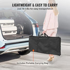 VEVOR Folding Portable Bar Table, Tradeshow Podium Table for Indoor, Outdoor, Party, Picnic, Exhibition, Includes Carrying Case, Storage Shelf and Black Skirt, 38.39" x 15.16" x 34.25" - size: 38.39 INCH