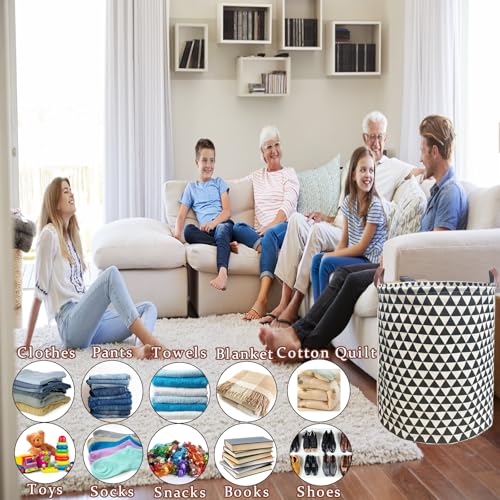 Waterproof Laundry Hamper Collapsible Laundry Basket Leather Handle Laundry Bag Large Clothes Storage Toy Organization for Bathroom Bedroom Laundryroom College Dorms (Hesan-002) - color: Hesan-002