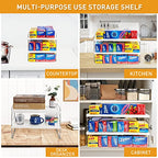 2 Pack Pantry Organization and Storage, Expandable Foil and Plastic Wrap Organizer, Adjustable Kitchen Wrap Organizer Rack for Cabinet, Foil Saran Wrap Holder Shelf for Sandwich Plastic Bags Box, - size: 2 Pack
