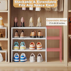 X-cosrack 3-Tier Shoe Rack for Closet, Shoe Organizer for Front Door Entrance Expandable Shoe Shelf, Stackable Iron Shoe Storage Shelves for Closets, Entryway, Hallway, Garage,White - size: 1 Pack 3 Tier
