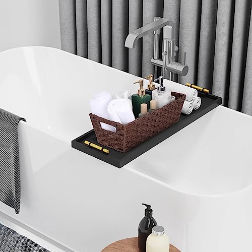 Onlytak Plastic Wicker Storage Baskets - Toilet Tank & Bathroom Baskets, Woven for Organizing, Brown, 15¾" x 6¾" x 4¾", 2-Pack - color: Brown, size: 15¾" x 6¾" x 4¾"