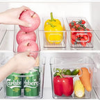 Set of 8 pantry organizers and storage, Clear Plastic Storage Bins for Kitchen Organization, Freezer Storage, Home Edit Containers - size: 4Small+4Large
