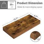 QEEIG Floating Shelves for Wall Bathroom Shelf Bedroom Kitchen Living Room Farmhouse Small Book Shelf 16 inch Set of 2, Brown (015-BN2) - color: A. Brown, size: 2pcs