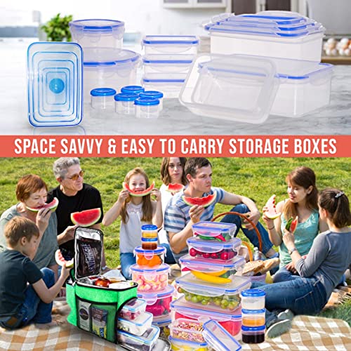 RockBerry 32 Pcs Large Plastic Food storage containers-85 oz to Sauces Box Stackable Kitchen storage bowls sets-BPA Free Leak proof with lids airtight-Microwave freezer safe lunch boxes - color: Color-of-32Pcs