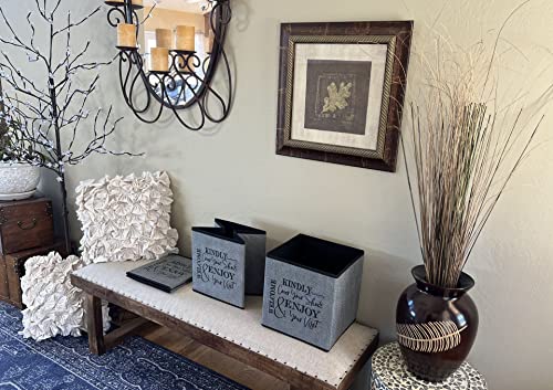 Shoe Cover Box - Welcome Guests to Please Cover Shoes. Indoor Foldable Storage Bin to Fill w/your Favorite Booties. For Homeowner, Real Estate Agent, Realtor Open House Supplies | 1 Grey & Black - color: Grey and Black, size: 1