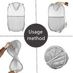 Collapsible Pop Up Laundry Hamper, Extra Large Mesh Foldable Laundry Basket, 28" x 16" x 16", 2 Pack (Black + Grey) - color: 2P Black+Grey