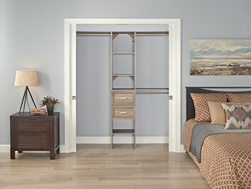 ClosetMaid SuiteSymphony Closet Organizer with Shelves and 2 Drawers, 16-Inch-Natural Gray - color: Natural Gray, style: Closet Organizer w/Shelves, 2-Drawers