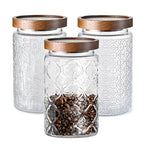 Adodeen 3-Pack 32oz Glass Jar With Airtight Lid,Kitchen Canisters For Countertop,Coffee Sugar Container Set,Pantry Glass Storage Containers For Flour,Candy,Loose Tea,Snack jar - color: Sunflower/Bigonia/Window-32oz