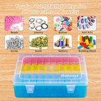 Mathtoxyz Bead Organizer Box(Red,Yellow,Blue), 30Pcs Small Bead Organizers and Storage Plastic Cases Mini Clear Containers Boxes with Hinged Lid and Rectangle for Bracelet Making DIY Jewelry Craft - size: BlueRedYellow - 1P