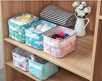 Lawei 9 Pack Mini Canvas Storage Bins - Collapsible Canvas Shelf Basket Nursery Organizer Box with Handles for Nursery Kids Bathroom Home Office