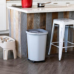 IRIS USA Pet Food Storage Container 25 lbs, Premium 60% Improved Airtight Seal with Air Valve, 2 Cup Scoop, Removable Wheels, Easy to Open - Made in the USA, Gray - color: Gray/Dark Gray, size: 25 lbs