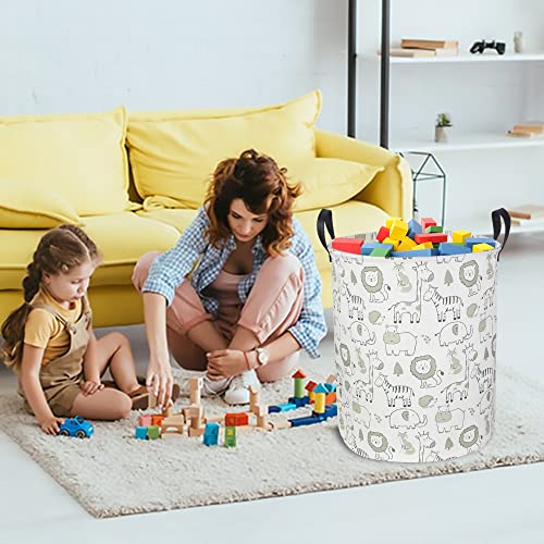 CLOCOR Baby Laundry Basket,Collapsible Kids Toys Storage Baskets,Nursery Hamper for Boys and Girls,Jungle Bedroom Decor,Gift Basket（Green Animals - color: Green Animals