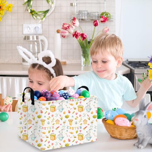 Rectangular Easter basket,Easter basket empty,Kids Storage Baskets for kids Bedroom,Gift bin,Kids Storage Bin,Easters gift baskets,Kids home Decor(Bee Easter egg) - color: Bee Easter egg