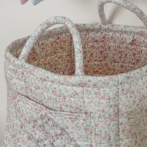 Floral Fabric Storage Basket Car Interior Storage Basket Underwear Sundries Laundry Baskets Supplies Home Organizer Bag (style 3) - color: style 3