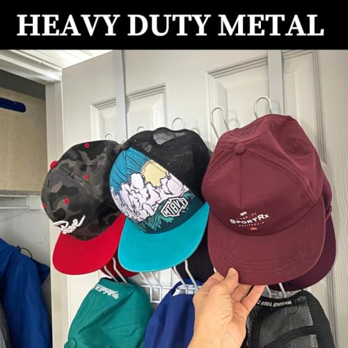 Evelots Over the Door 5-Tier Shoe & Hat Rack for Closet Door - Heavy Duty Metal Closet Organizer - Holds upto 12 Pairs of Shoes, 40 Cap or Accessories