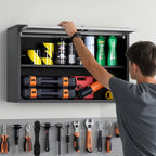 VEVOR Metal Wall Cabinet, 30.31 x 12.01 x 19.69 Inch, Floating Garage Tool Cabinet with Up-Flip Door and Shelf, 240 lbs Load Capacity, Fit for Garage, Basement, Kitchen, Warehouse Assembly Required - style: Upgrade Flip up 20"