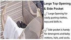 Larpur Popup Mesh Laundry Basket, Collapsible and Portable Clothes Washing Laundry Hamper with Reinforced Carry Handle (Beige) - color: Beige