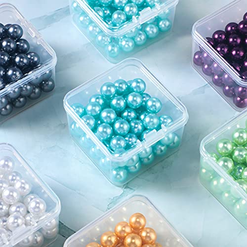 48 Packs Clear Small Plastic Containers Transparent Storage Box with Hinged Lid for Small Items Crafts Jewelry (2 x 2 x 1.4 Inches) - size: 2 x 2 x 1.4 in