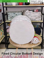 LANGYASHAN Laundry Basket Canvas Fabric Collapsible Organizer Basket for Storage Bin Toy Bins Gift Baskets Bedroom Clothes Children Nursery Hamper (Gery wave) - color: Gery Wave