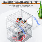 KEFA XL Shoe Storage Box Organizer, 6 Pack Shoe Boxes Clear Plastic Stackable, Sneaker Display Case Container Fit for US 13 (Side 6 PACK CLEAR) - color: 6 PACK CLEAR