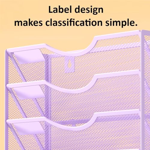 Kuntine.B Wall File Organizer Office Hanging Magazine Holder Wall File Organizer for Office Home (Purple, 5 Tier) - color: Purple, size: 5 Tier & No Hangers
