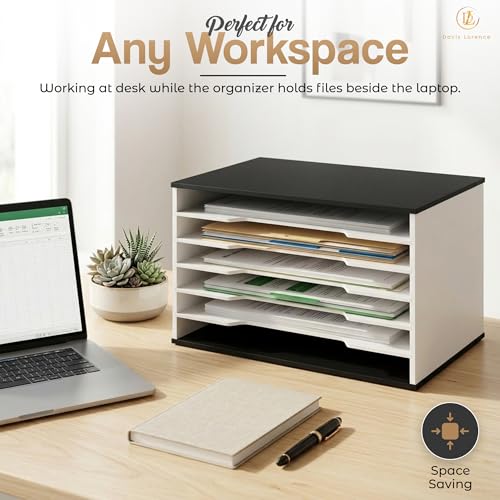 12x18 Construction Paper Organizer, 6-Tier Wooden Flat File for 11x17 & A3 Sheets | Large Durable wood composite organizer Paper Storage for Classroom, Office & Art Room | Black & White| - size: 6 tiers Black & White 20.25"W x 12.25"H x 13.25"D